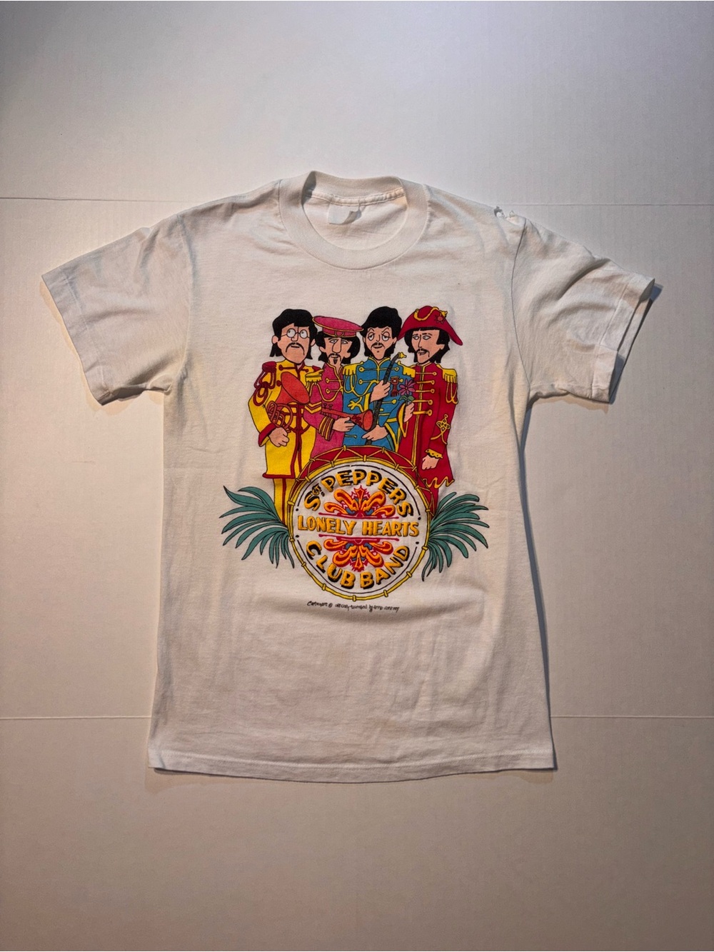 Vtg The Beatles Sgt. Peppers Lonely Hearts Club Band 80’s USA Cartoon T-shirt S